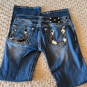 Miss Me Cowhide Horseshoe Jeans